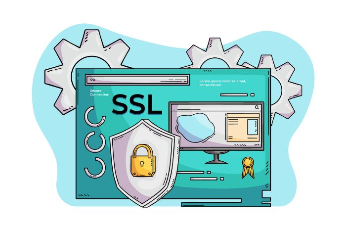 Un escudo con un candado dorado que representa la protección del Certificado SSL en una web | Glosario de términos LBR