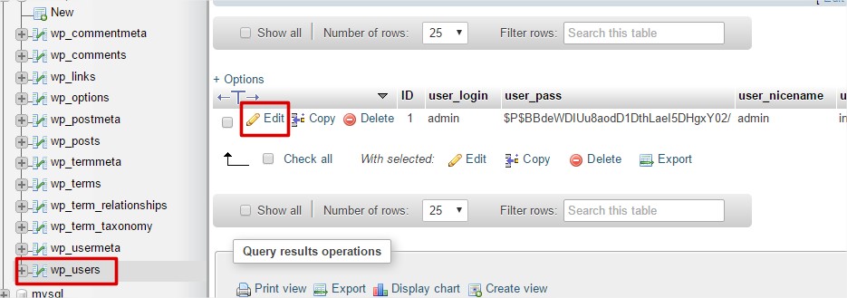 Editar tabla wp_users Editar la tabala wp_users, solución a hackeo wordpress